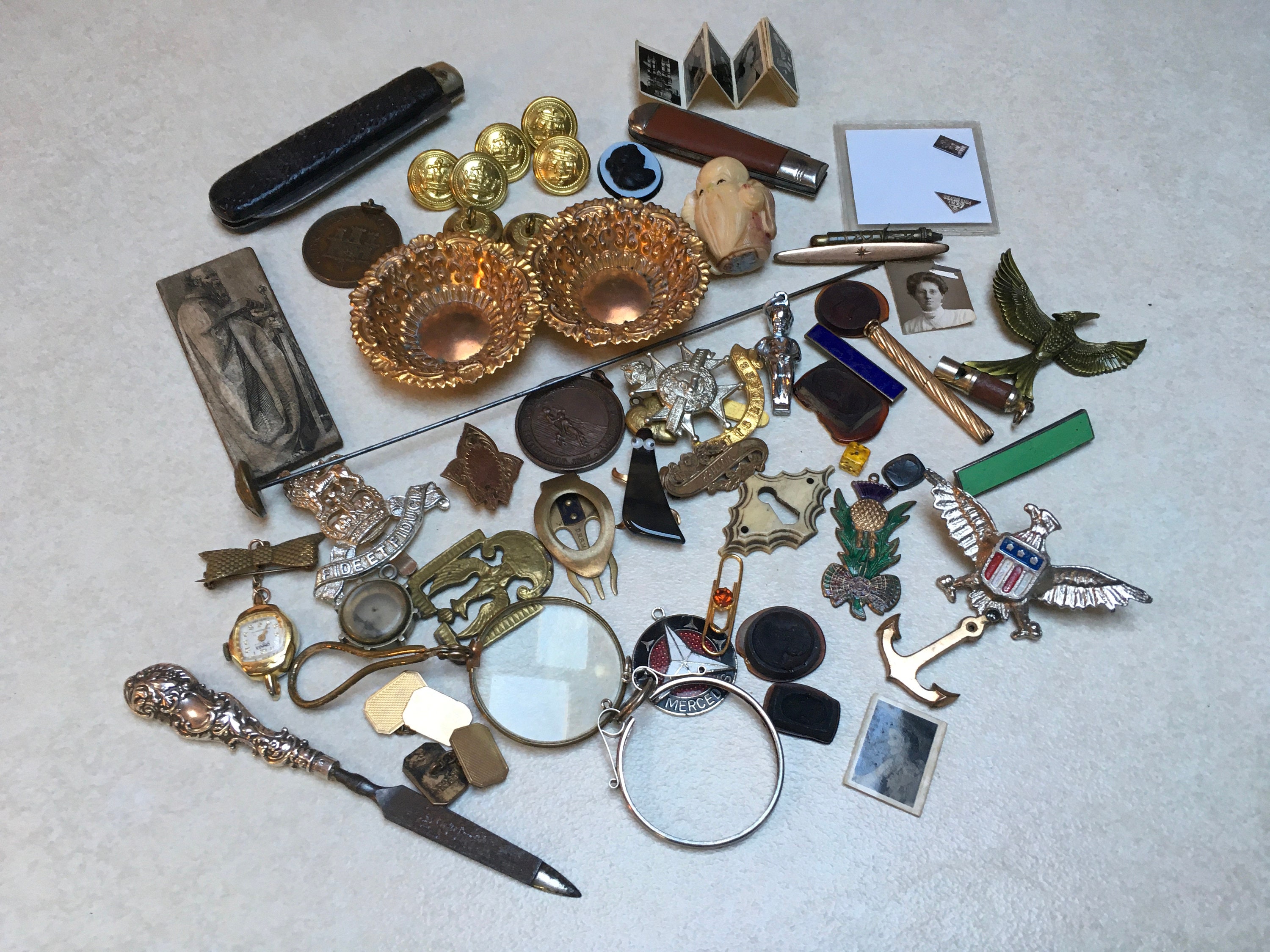 Mixed lot of vintage antique items Etsy