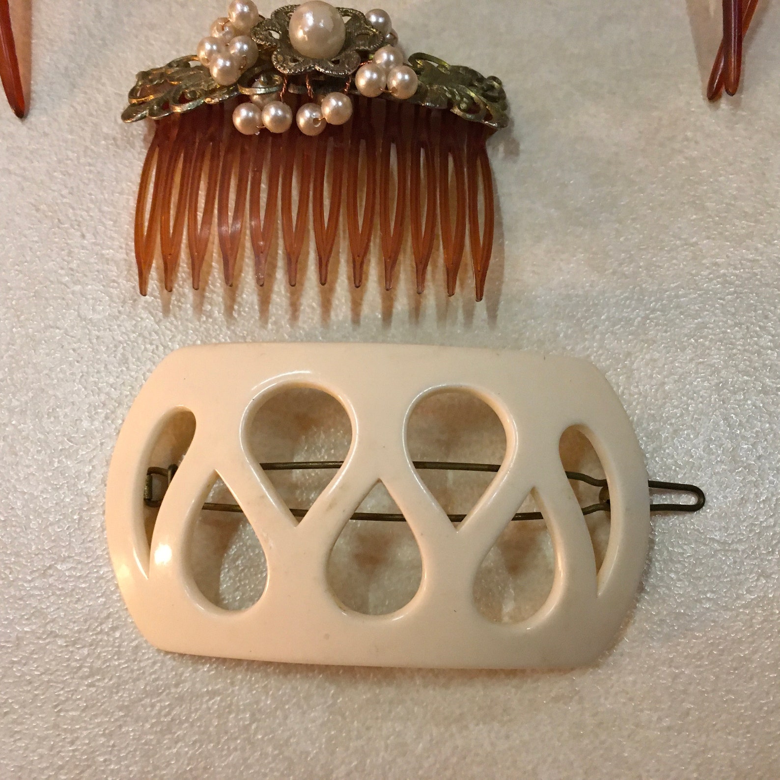 Vintage hair slides combs adornments Etsy