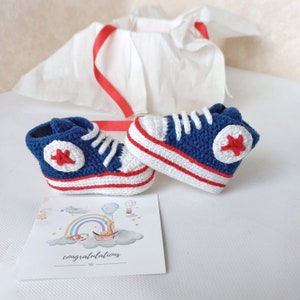 Crochet baby shoes crochet baby boots baby boy booties blue Congrats pregnancy gift newborn gift box pregnancy basket new baby Crochet vans