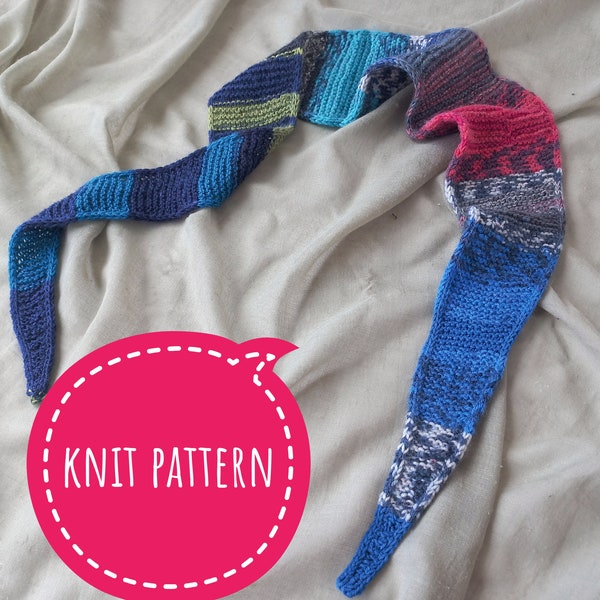 Handknit scarf PATTERN Easy knit scarf PATTERN Beginner rib scarf pattern Instant PDF Digital Download Sophie Thin knit scarf skinny