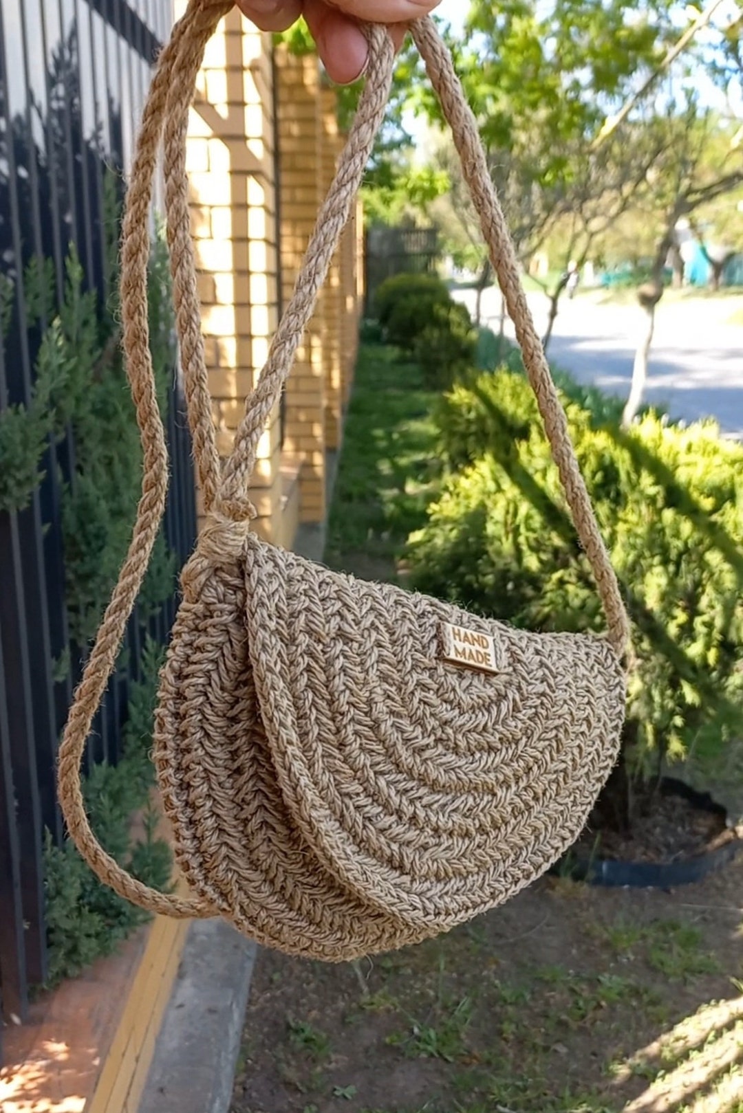 Jute Crossbody Bag Ecofriendly Jute Bag Natural Jute Bag Etsy
