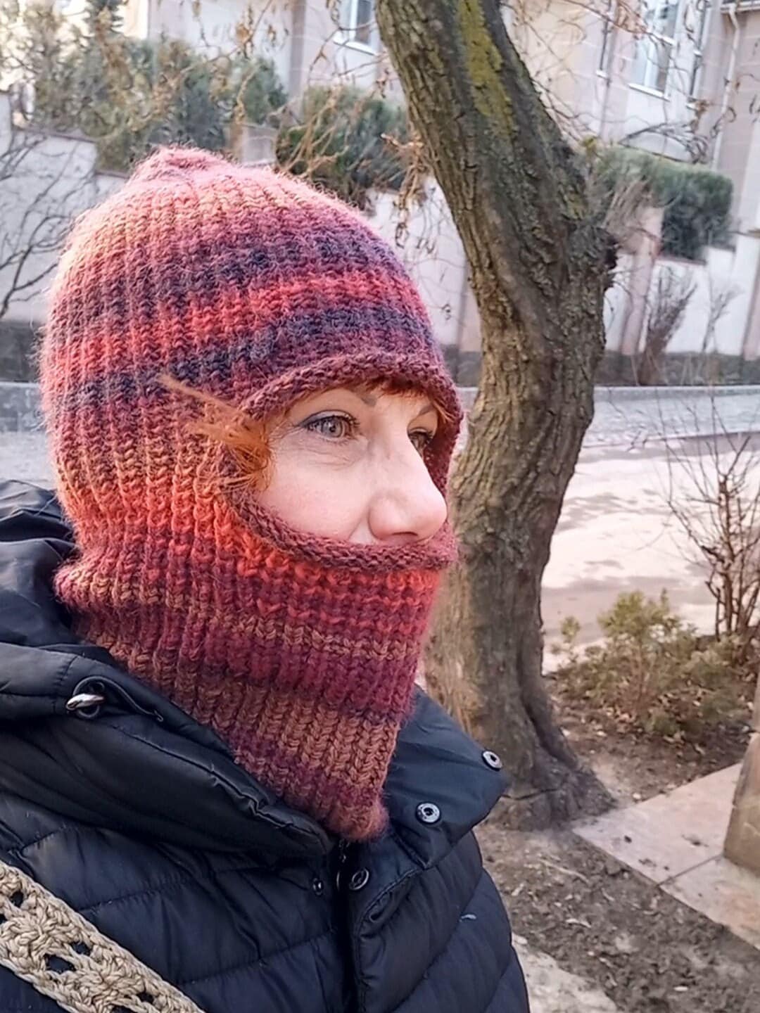 Cappuccio Cappello Di Lana Con Mascherina Scaldacollo Cappello