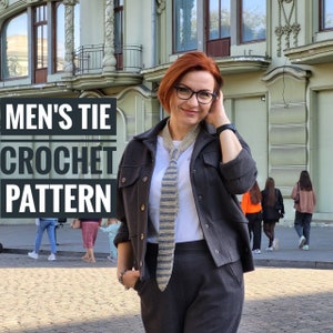 Crochet tie PATTERN Easy crochet tie pattern Instant download PDF crochet tie pattern women knit tie Striped Ties mens neck tie womens