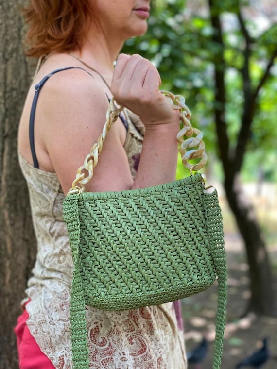 Bolsas de rafia tejidas a mano paso a paso hot sale