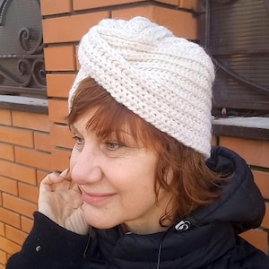 Turban hijab  knitted turban wool turban winter turban boho turban white turban hat women turban headwrap turban beanie knit turban hat