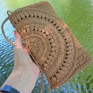 Raffia crossbodytas stro clutch raffia gehaakte raffia tas raffia handtas geweven clutch handgemaakte raffia tas schoudertasje clutch raffia portemonnee