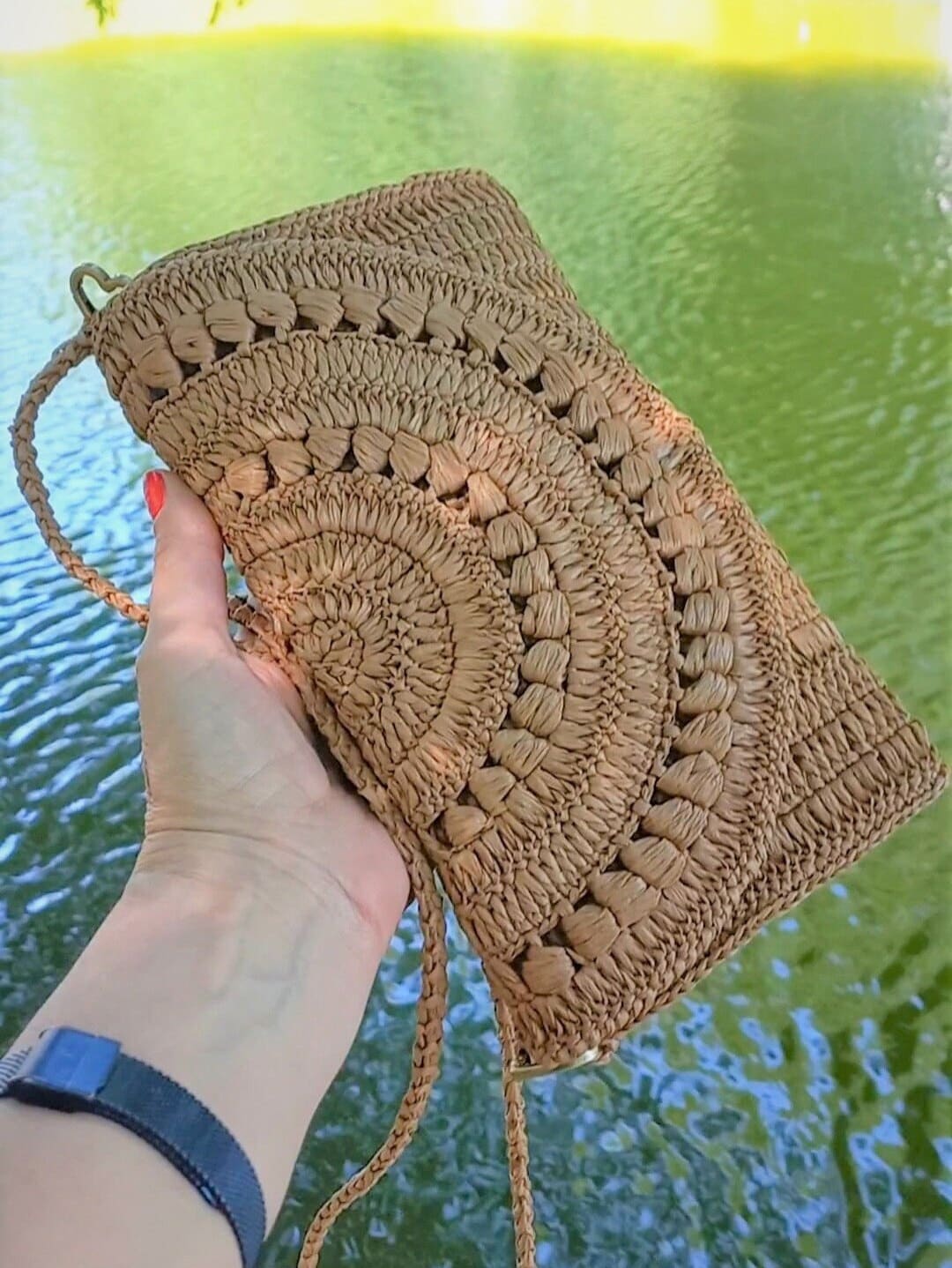 Straw Summer Raffia Crossbody Bag Crochet Raffia Bag Raffia 