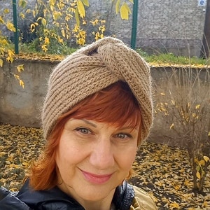 Winter turban knitted turban hijab wool turban boho turban beanie Wide turban fashion turban beige turban headwrap knit turban hat women