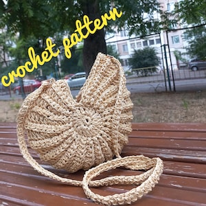 Crochet bag pattern seashell bag boho bag pattern raffia bag PATTERN Instant PDF Digital Download Crochet raffia bag Shell Bag pdf crochet