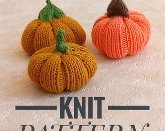 Knitted Pumpkins Easy Knitted Pumpkin Pattern Instant download PDF Knitting Pattern Halloween decorations Fall Pumpkin handknitted
