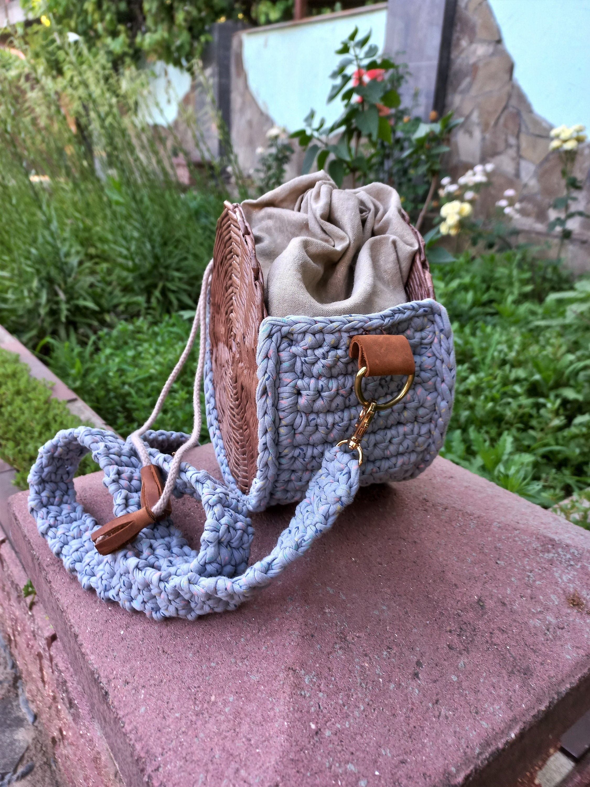 Designer top round handbags