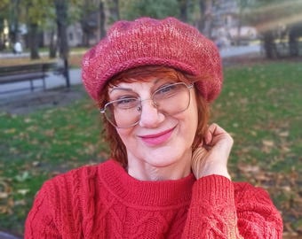 Slouchy Baskenmütze Baskenmütze Baskenmütze übergroße Baskenmütze französische Baskenmütze Baskenmütze Malermütze Mohair Baskenmütze Malermütze Wolle tam