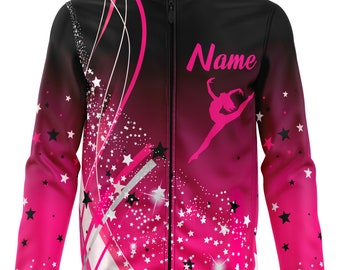 Veste personnalisée de survêtement de gymnastique et de danse « Pink Cola » pour filles Elite Sports Squad