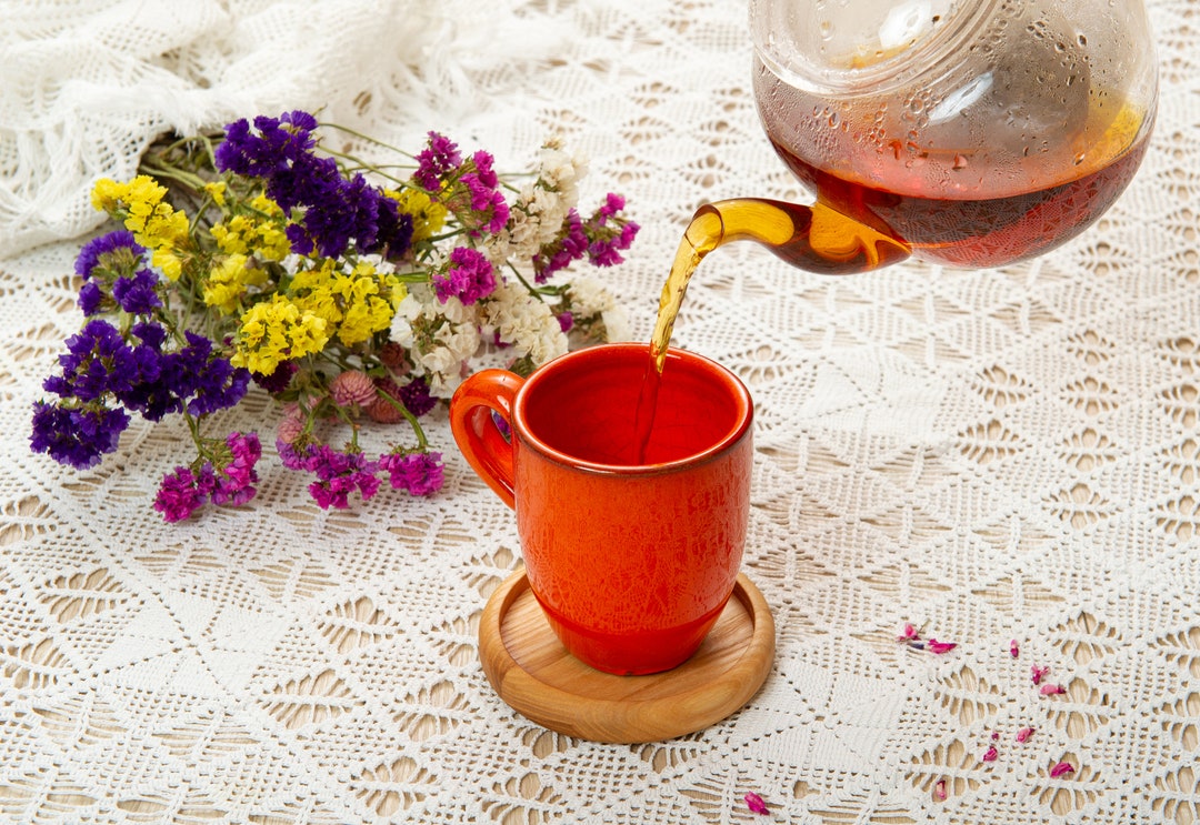 Handmade Wooden Tea Cup Coasters Hot Dish Stand Modern Style Etsy