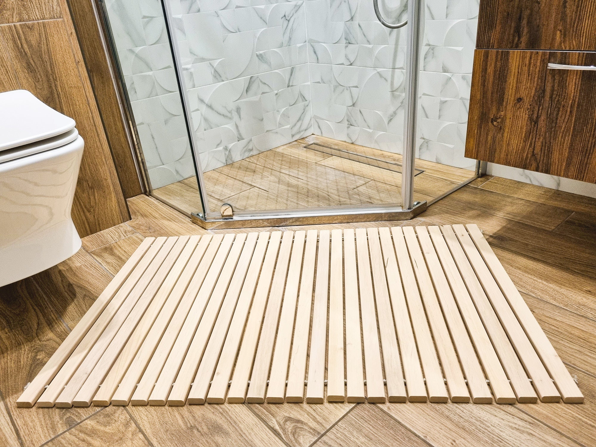Wooden Roll up Shower, Roll up Bath, Roll up Outdoor Mat 35 X 24 ...