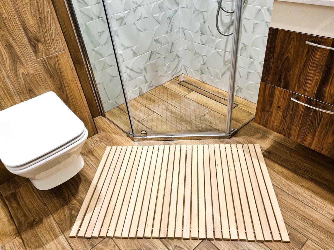 Wooden Roll up Shower, Roll up Bath, Roll up Outdoor Mat 35 X 24 ...