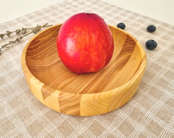 Wooden Fruit Bowl Handmade. Round Bowl Modern Style Eco Friendly