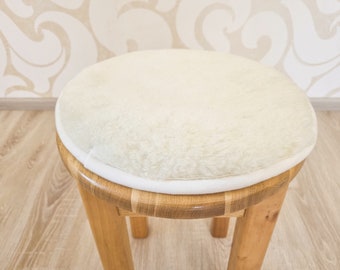 Handmade Round Wool Chair Pad. Small Garden Bench Cover. Car Seat Pad. Cat Pets Cushion