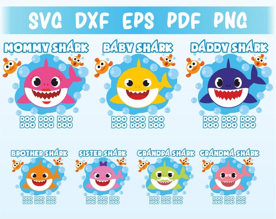 Download Baby Shark SVG File Bundle Family Shark printable Family ...