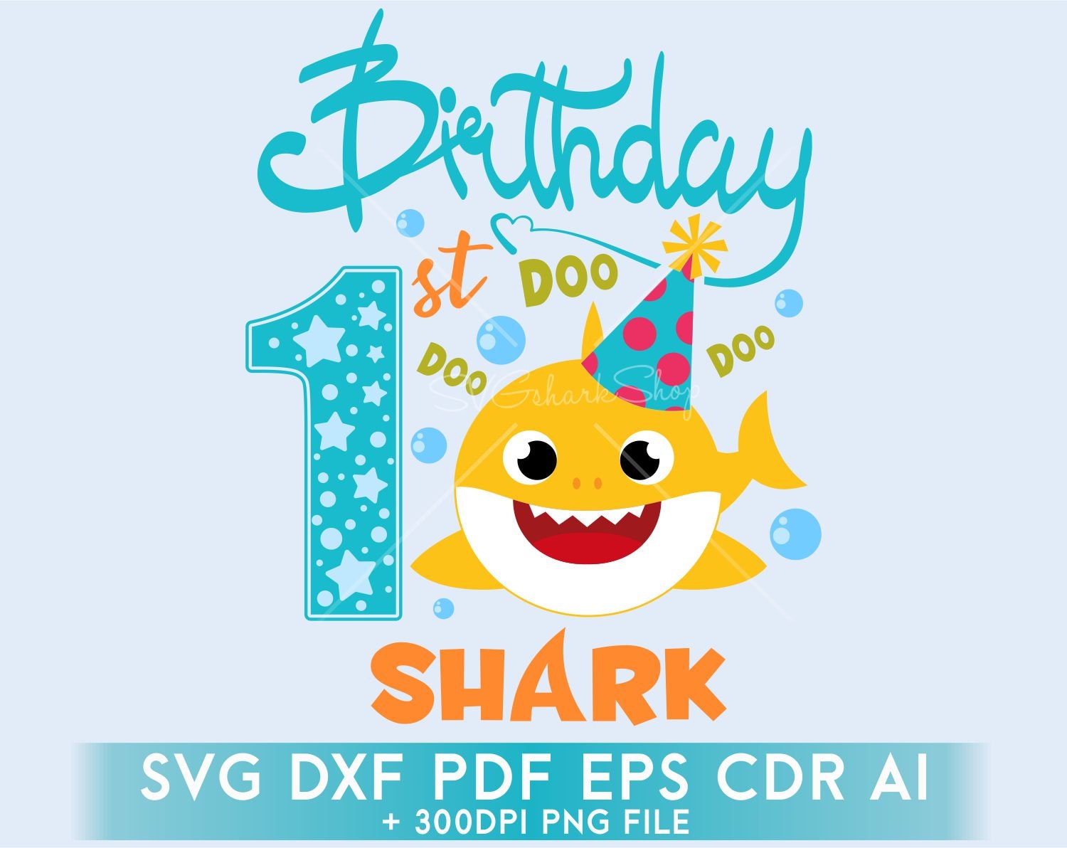 Download Baby Shark 1st Birthday Svg Layered Svg Cut File