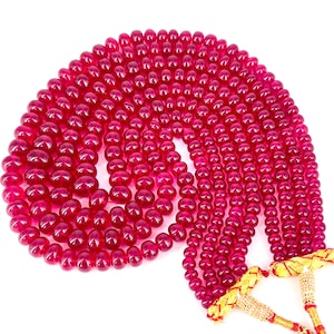 AAAA+++Rarest Ruby Corundum Rondelle Beads Sparkling Ruby Smooth 6-11 MM Beads Ruby Necklace Gemstone Beads 1 Stand Ruby Corundum