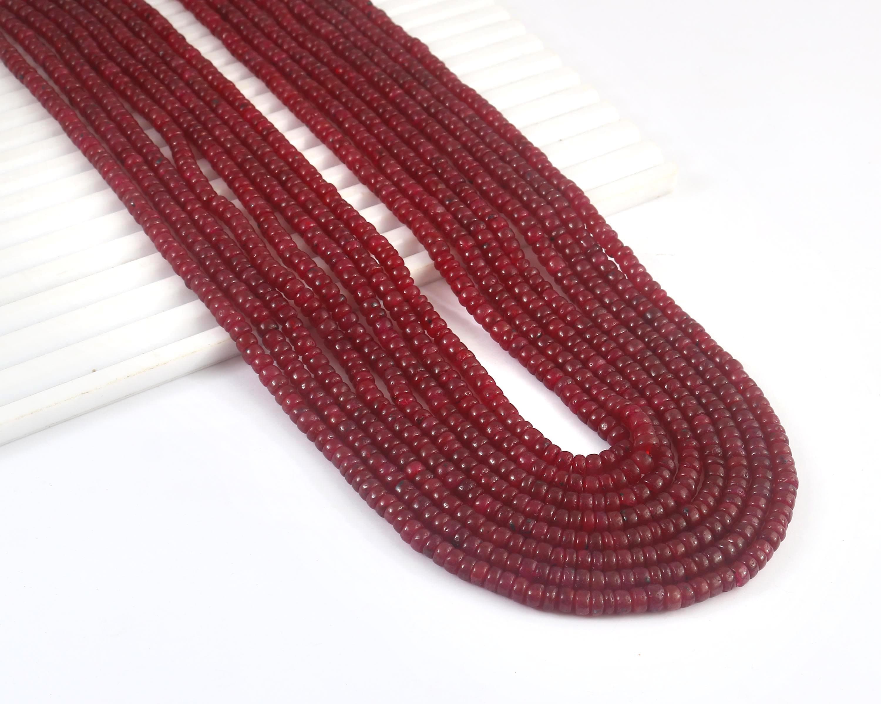 Few専用 AAAA++ Quality Rare Red Ruby Gemstone Beads Necklace Natural