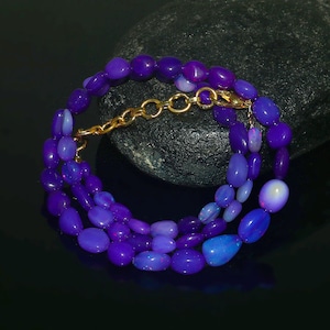 Natural Ethiopian Purple Opal Necklace, Fire Opal Necklace, Opal Beaded Necklace, Opal Nuggets Beads, Welo Opal Gifted Jewelry, 16 inches