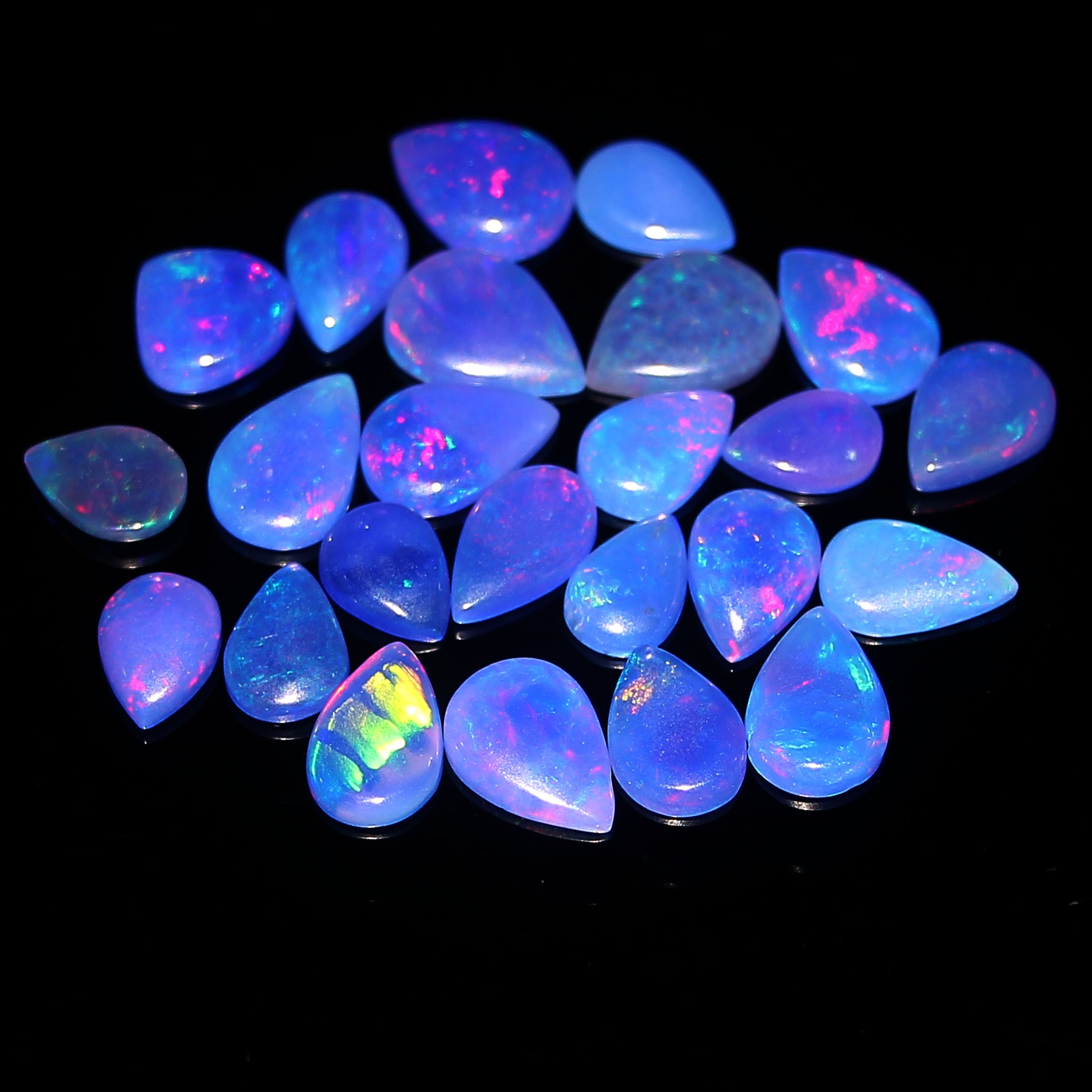 24 Pcs Amazing Blue Fire Opal Natural Ethiopian Blue Fire Opal Etsy