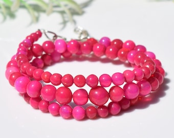 Ethiopian Pink Fire Opal Beaded Necklace - 16 inch