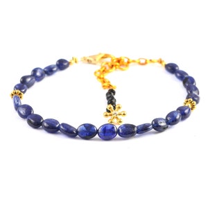 Blue Sapphire Bracelet, Natural Sapphire Bracelet, Sapphire Tumble Beads, Sapphire Bracelet, Sapphire Beaded Bracelet, Sapphire Jewelry