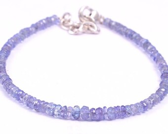Tanzanite Beautiful Super Quality Natural Tanzanite Faceted Beads Bracelet  Gemstone 7 Inch