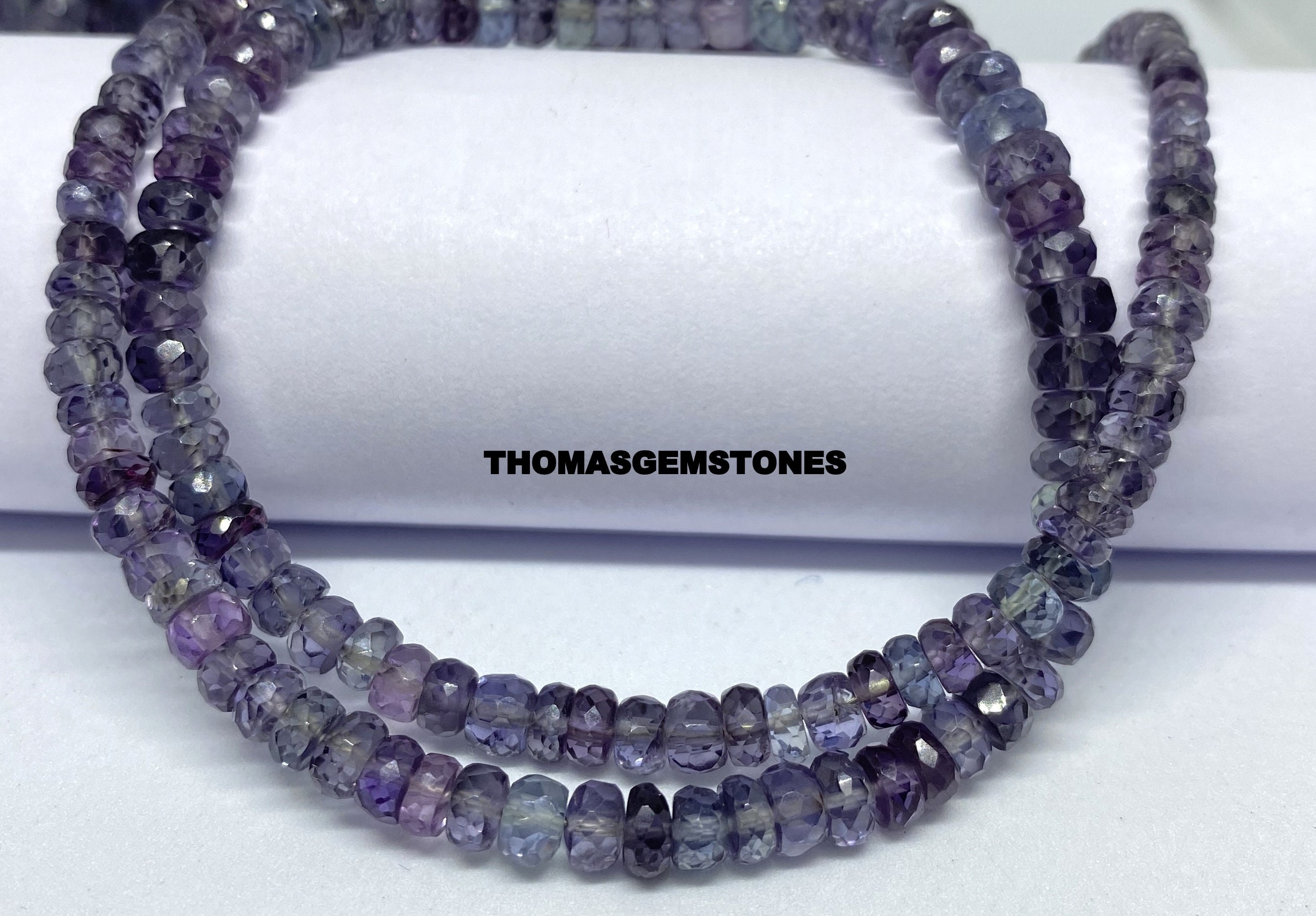 AAAA++ Rare Alexandrite Beads Sparkling Alexandrite Rondelle Faceted Beads Color Changing Alexandrite Beads Alexandrite Gemstonethumbnail