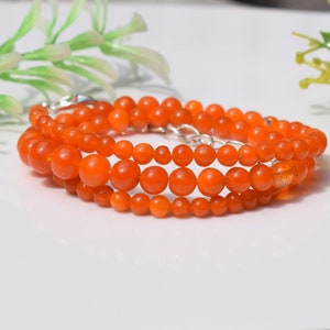 Opal Beaded Necklace, Natural Ethiopian Opal Beads, Orange Opal Beads, Fire Opal Necklace, Opal Round Beads, Orange Fire Opal Necklace 16&quot;