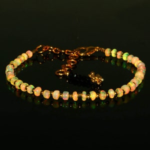 Opal Armband !! Äthiopische Opal Armband | Opal zierliches Armband | Oktober Geburtsstein Armband | Opal Perlen Armband | Feueropal Armband