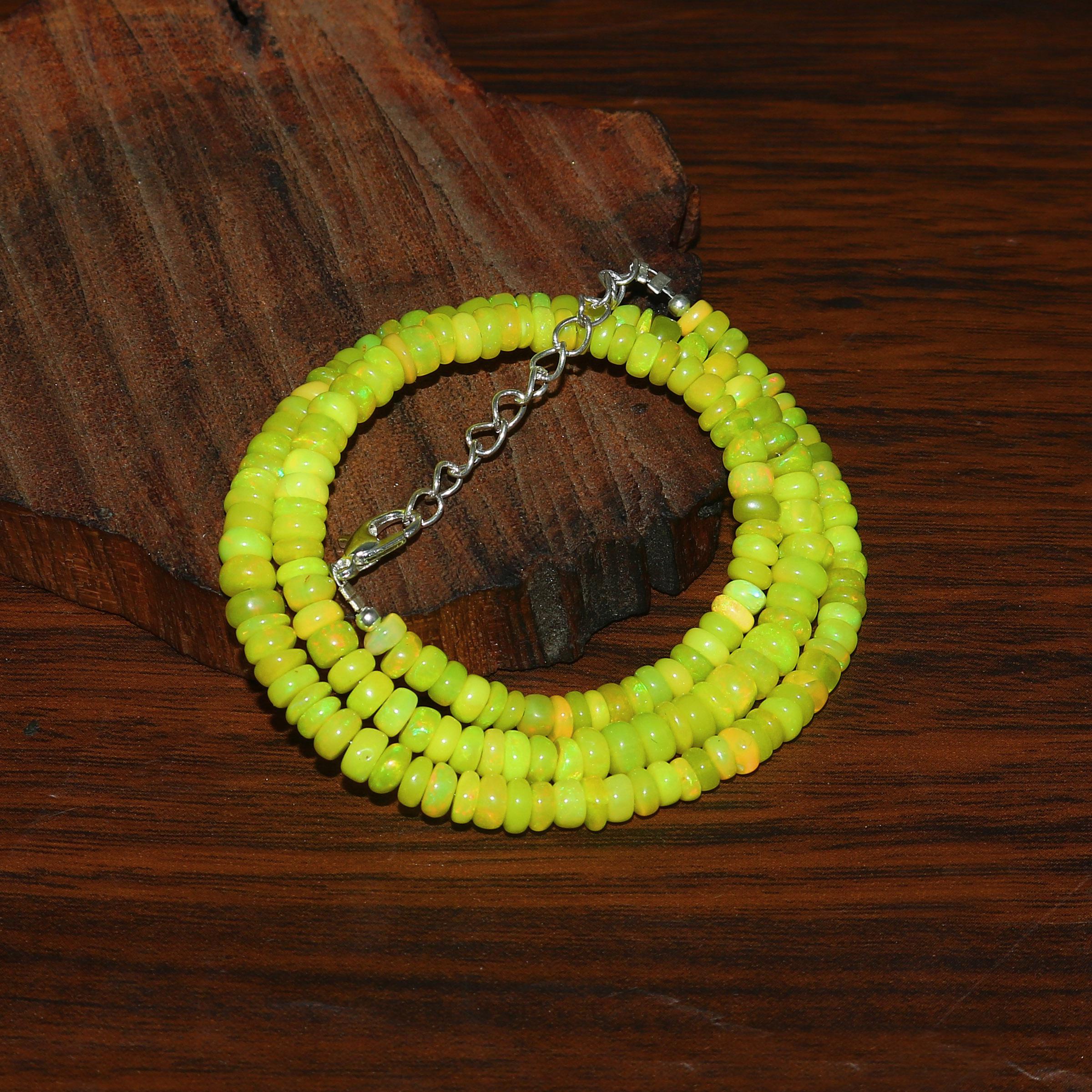 Perles Rondelles Opale De Feu éthiopienne Jaune - 4-5 Mm, Lot De Plus De 25 Pièces