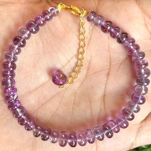 AAA+ RARE Alexandrite Beads Smooth Alexandrite Rondelles Color Changing 6-8 MM Alexandrite Gemstone 7 Inch Bracelet Alexandrite Jewelry