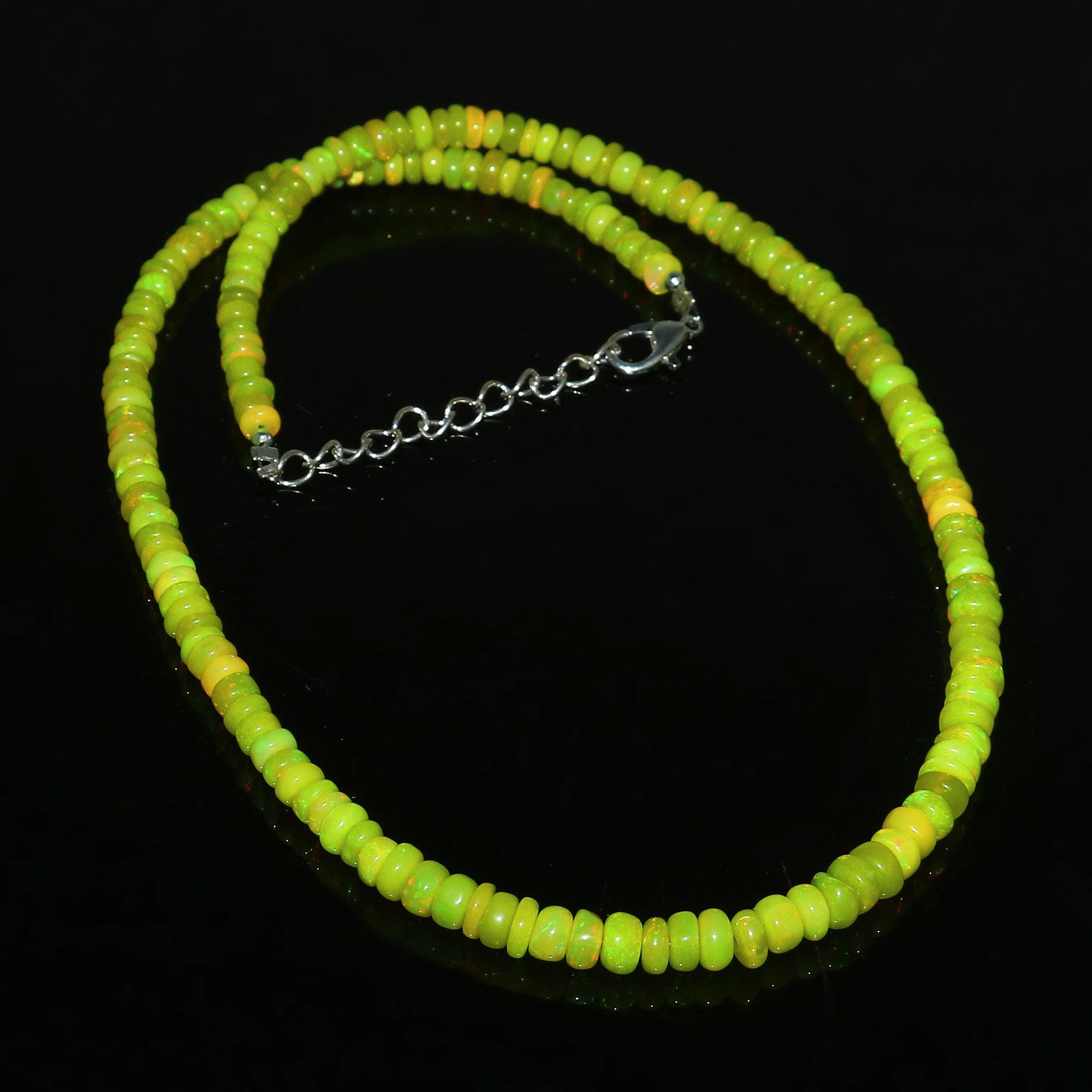 Perles Rondelles Opale De Feu éthiopienne Jaune – 4-5 Mm – Lot De Plus De 25 Pièces