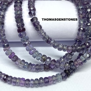 AAAA++ Rare Alexandrite Beads Sparkling Alexandrite Rondelle Faceted  Beads Color Changing Alexandrite Beads Alexandrite Gemstone