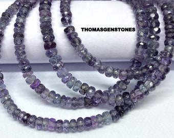 AAAA++ Rare Alexandrite Beads Sparkling Alexandrite Rondelle Faceted  Beads Color Changing Alexandrite Beads Alexandrite Gemstone