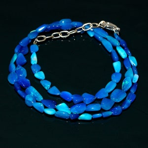 Ethiopian Opal Jewelry, Natural Blue Opal Nuggets Shape Beads Opal Beaded Necklace, &quot;17&quot; Inches Opal Necklace / 33 Ct. Opal Handmade Jewelry