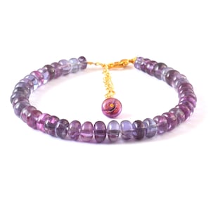 AAA+ RARE Alexandrite Beads Smooth Alexandrite Rondelles Color Changing Alexandrite Gemstone 7 Inch Bracelet Alexandrite Jewelry