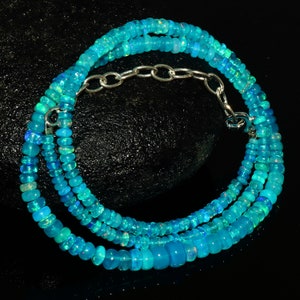 OPAL STONE NECKLACE !! Ethiopian Opal Beads, Natural Ethiopian Opal Necklace, Opal Beaded Necklace, Paraiba Opal Beads, Fire Opal Necklace