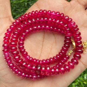 AAAA+ QUALITY-Ruby Corundum Smooth Rondelle Beads Ruby Gemstone Sparkling Beads Ruby Corundum 6-10 MM Ruby Gemstone Necklace Jewelry Making.