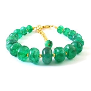 Natural Zambian Smooth Rondelle Emerald Beads 6 -15 MM Rondelle Beads Bracelet Gemstone Beautiful Emerald Beads Bracelet