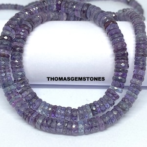 AAAA++ Rare Alexandrite Beads Sparkling Alexandrite Faceted Heishi Cut Beads Alexandrite Tyre Beads Alexandrite Gemstone