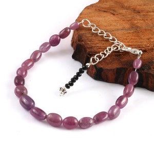 Ruby Bracelet, Natural Ruby Stone Bracelet, Ruby Beaded Bracelet, Ruby Dainty Bracelet, Ruby Beads Bracelet, 6 Inches Bracelet, Art Deco