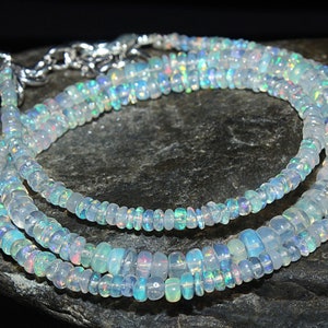 Opal Natural Ethiopian Fire Opal  Bead Opal Necklace 16 Inch Fire Opal Gemstone Fire Opal