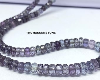 AAAA++ Rare Alexandrite Beads Sparkling Alexandrite Rondelle Faceted  Beads Color Changing Alexandrite Beads Alexandrite Gemstone