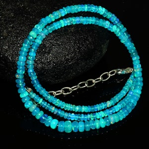 OPAL STONE NECKLACE !! Ethiopian Opal Beads, Natural Ethiopian Opal Necklace, Opal Beaded Necklace, Paraiba Opal Beads, Fire Opal Necklace