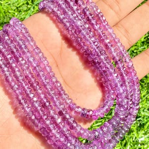 AAA++Rare Alexandrite Beads Sparkling Alexandrite Rondelle Faceted Color Changing Alexandrite Beads 5 Stand Necklace Gemstone 18 Inch